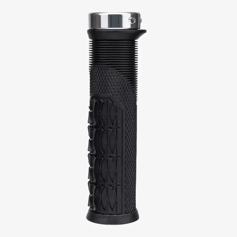 SDG Thrice OC Large Lock-on MTB Grips in Black/Silver-2
