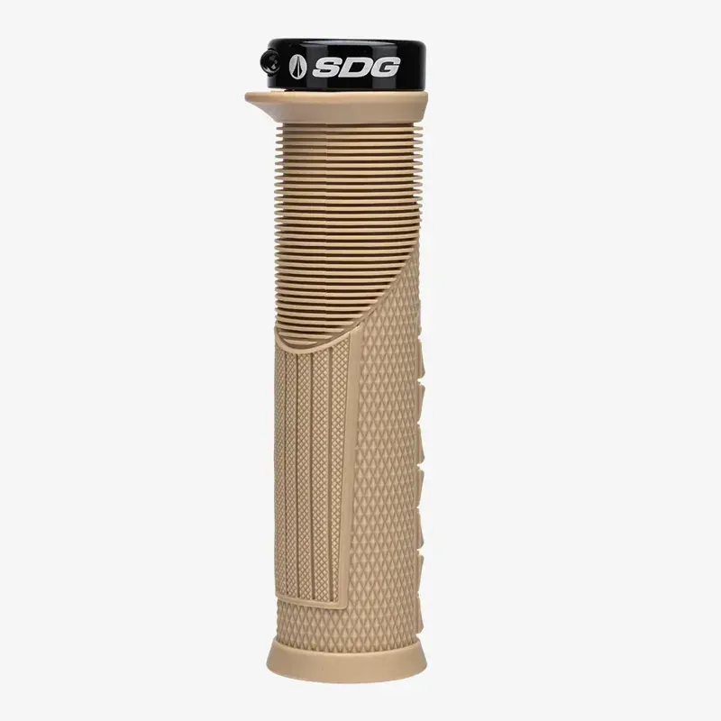 SDG Thrice OC Large Lock-on MTB Grips in Tan/Black-1