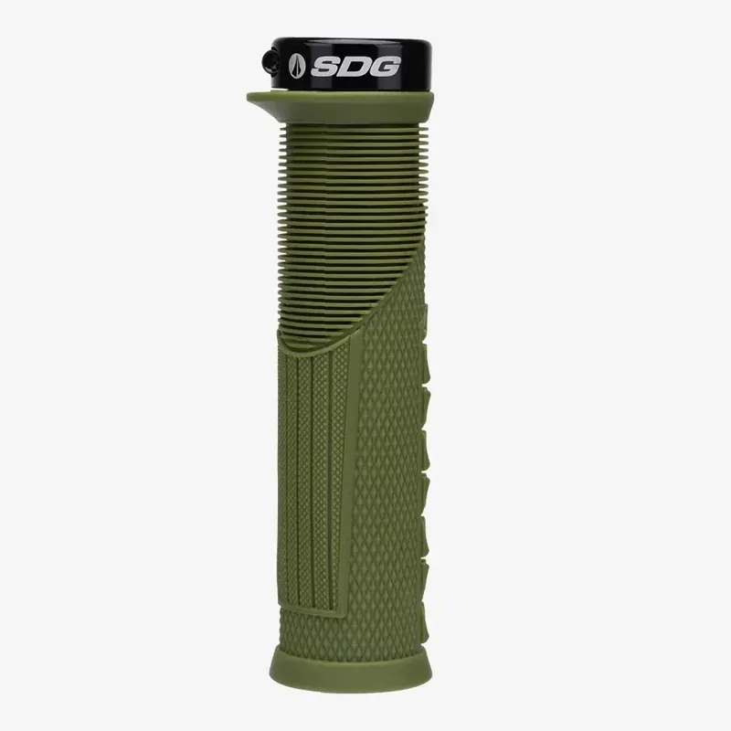 SDG Thrice OC Large Lock-on MTB Grips in Olive Green/Black-1