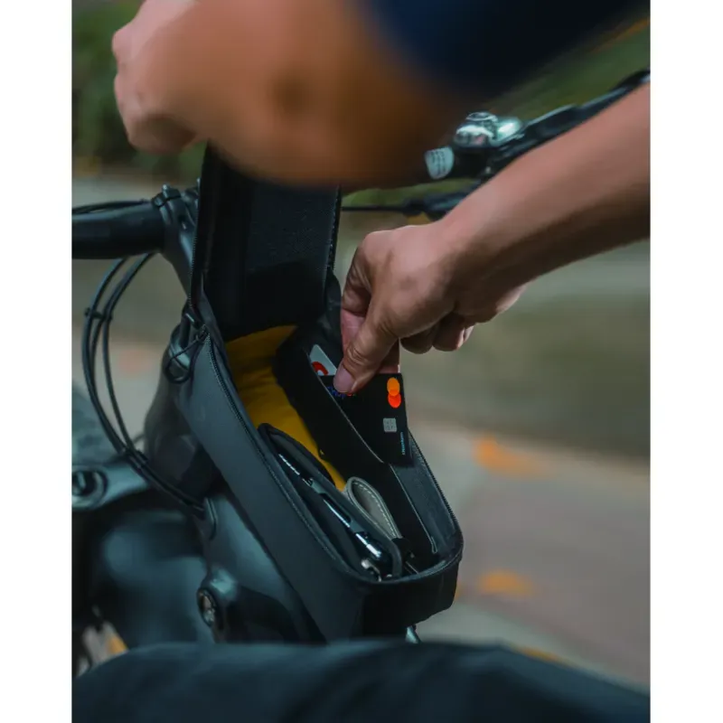 Topeak Bento Pack Top Tube Bag - Black Bike Frame Storage Bag for Cycling-5