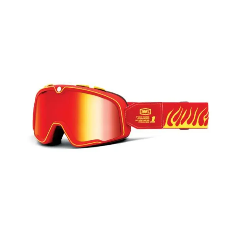 100% Barstow Goggles in Mirror Red Lens/Death Spray