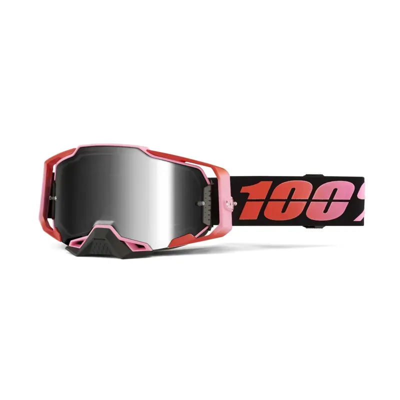 100% Armega Silver Mirror Flash Lens Goggles in Guerlin