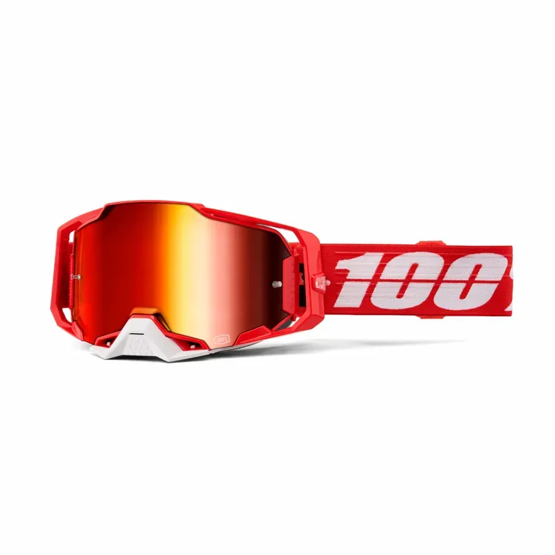 100% Armega Mirror Red Lens Goggles in CBad