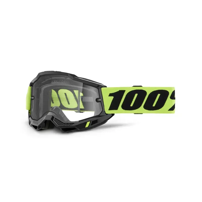 100% Accuri 2 Enduro Moto Goggles In Clear Lens/Neon Yellow