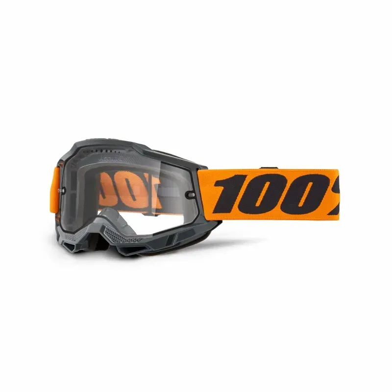 100% Accuri 2 Enduro MTB Clear Lens Goggles in Orange