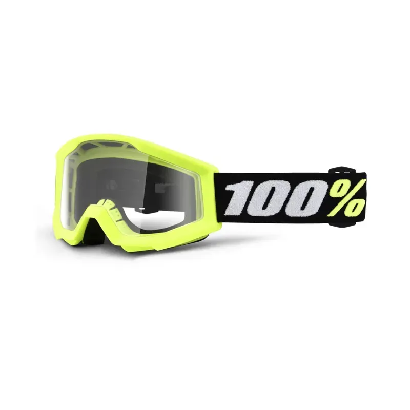 100% Strata Mini Clear Lens Goggles in Yellow