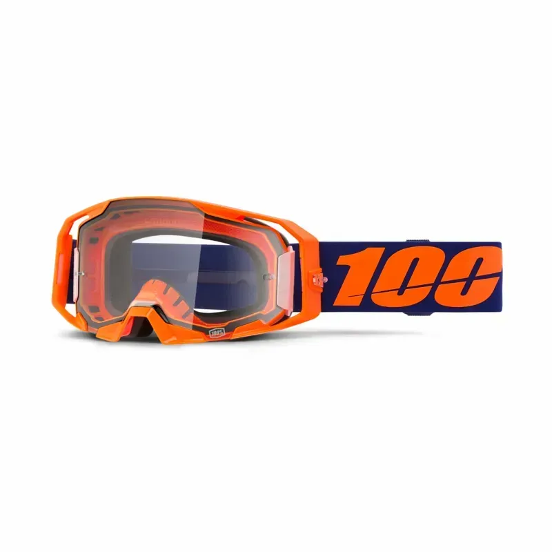 100% ARmatic Clear Lens Goggles in Neon Orange