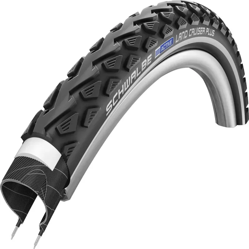 Schwalbe Land Cruiser PLUS Active Line PunctureGuard Tyre In Black/Reflex (wired) BLACK