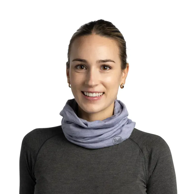 Buff Merino Midweight Neckwear in Melange Iris-2