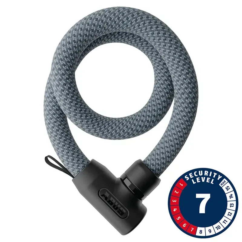 Abus Yarnit 4004K 4mm 110cm/3.6-ft Textile Lock w/ Key in Denim Blue