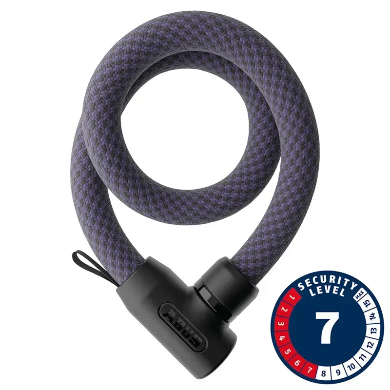 Abus Yarnit 4004K 4mm 110cm/3.6-ft Textile Lock w/ Key in Midnight Purple