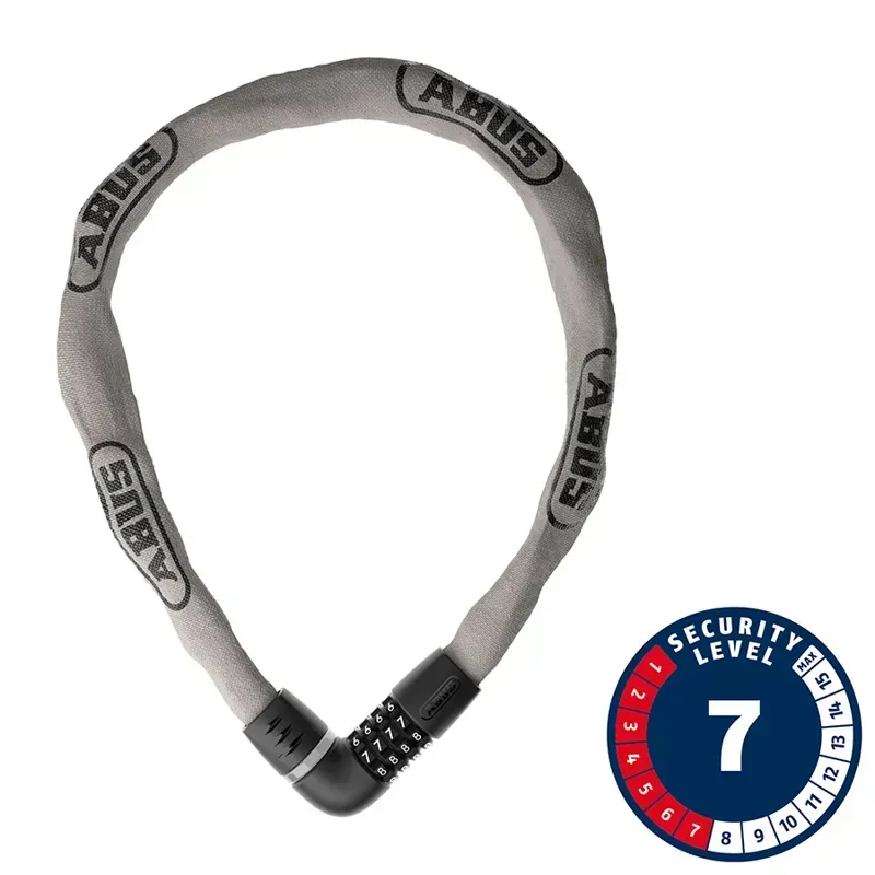 Abus Tresor 6807C 7mm 110cm/3.6-ft Length Combi. Lock in Tec Grey