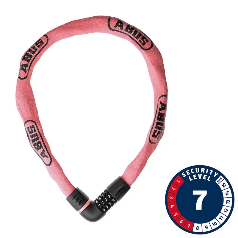 Abus Tresor 6807C 7mm 110cm/3.6-ft Length Combi. Lock in Rose Blush