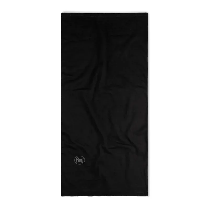 Buff Merino Lightweight Neckwear in Solid Black-1