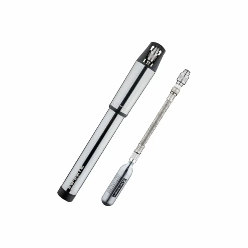 Birzman Infinite MTB hand Pump w/CO2 Hose in Silver