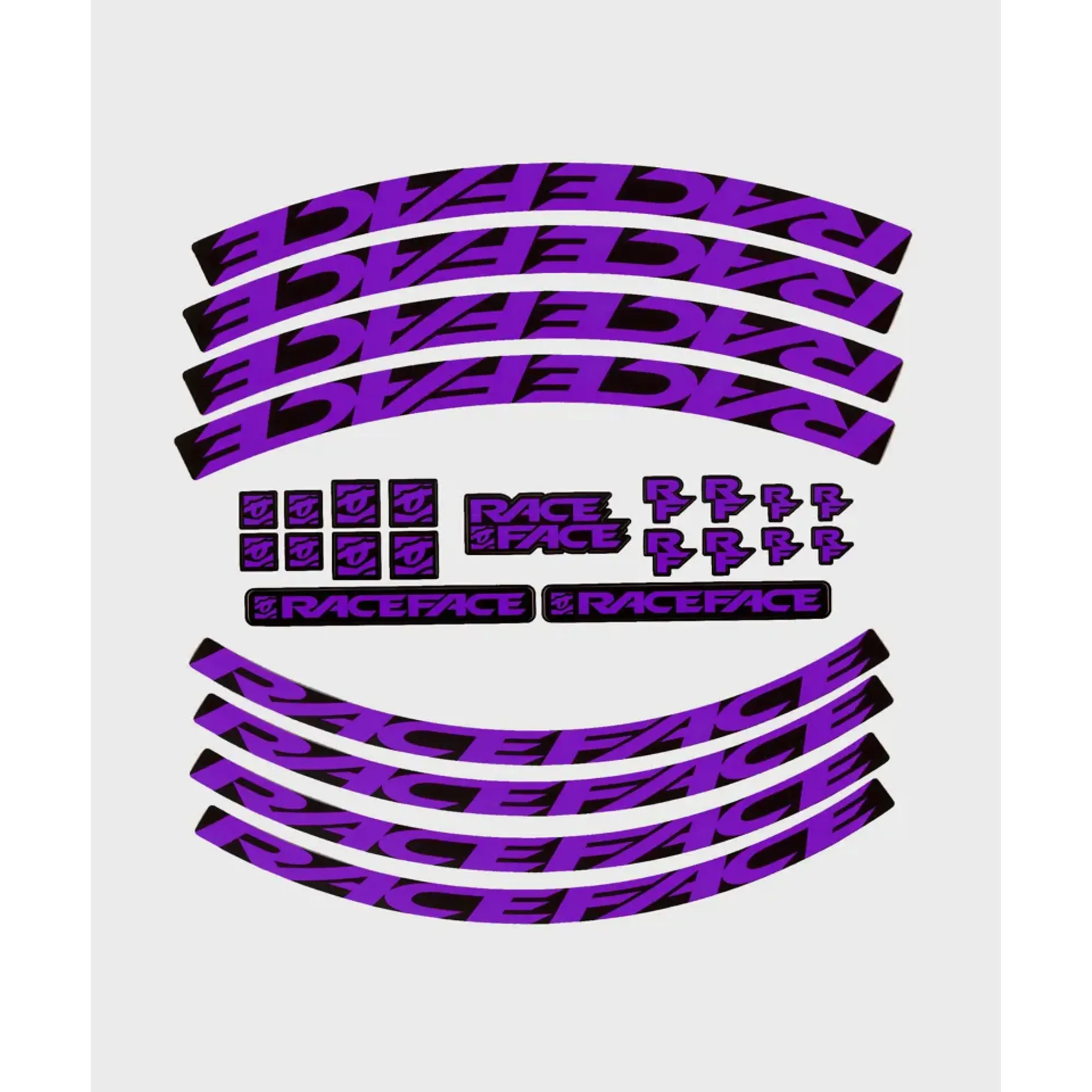 Purple Racing Sticker Race Face Decal Kit in Purple