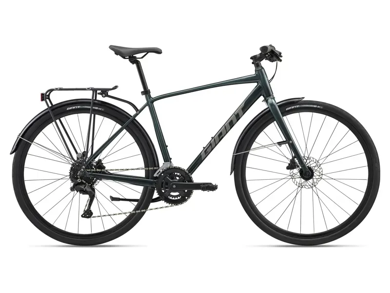 Giant Escape City Disc 2 Hybrid Bike in Asphalt Green