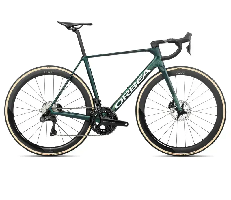 Orbea ORCA M20iLTD PWR Road Bike in Escape Green/Carbon View Matt