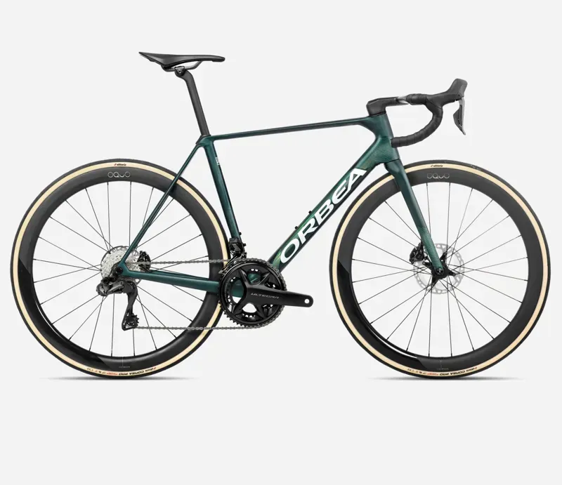 Orbea ORCA M20iLTD PWR Road Bike in Escape Green/Carbon View Matt-1
