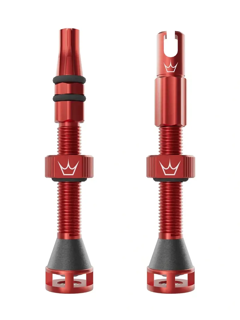 Peaty's Holeshot Fast Flow 42mm Tubeless Valves in Red