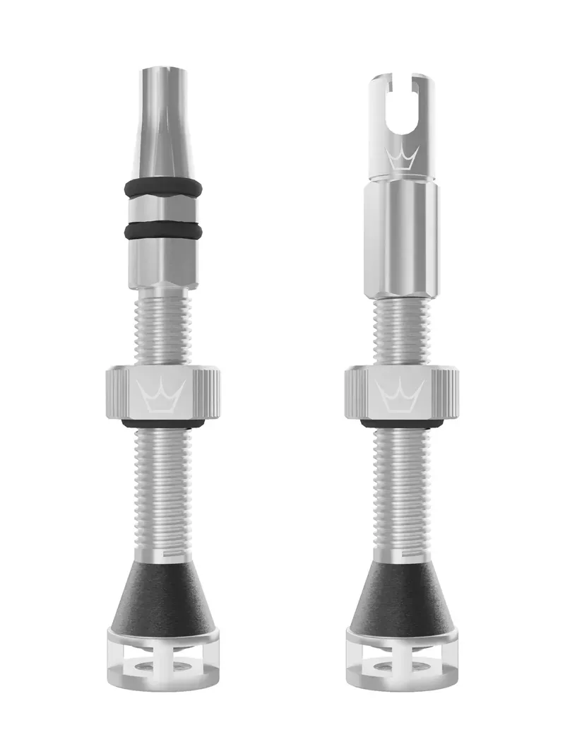 Peaty's Holeshot Fast Flow 42mm Tubeless Valves in Silver