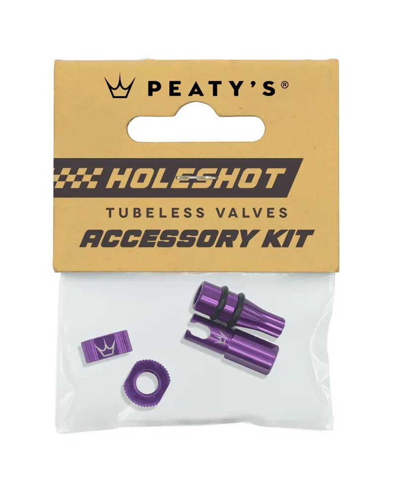 Peaty's Holeshot Fast Flow Tubeless Valves Accessory Kit in Purple