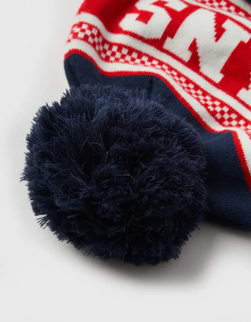 Vans Check Pom Beanie - Dress Blues Classic Winter Knit Hat with Checkerboard Design-3