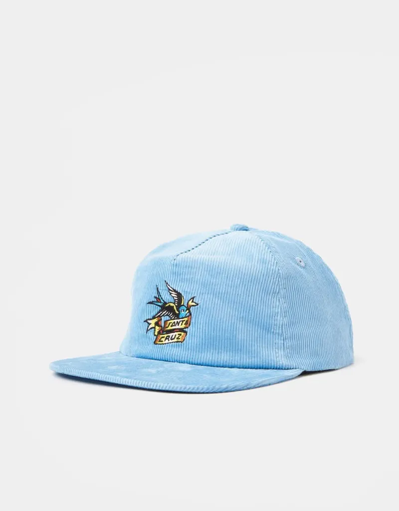 Santa Cruz Sommer Sparrow Cap - Crystal Blue Cord Classic 5-Panel Corduroy Hat