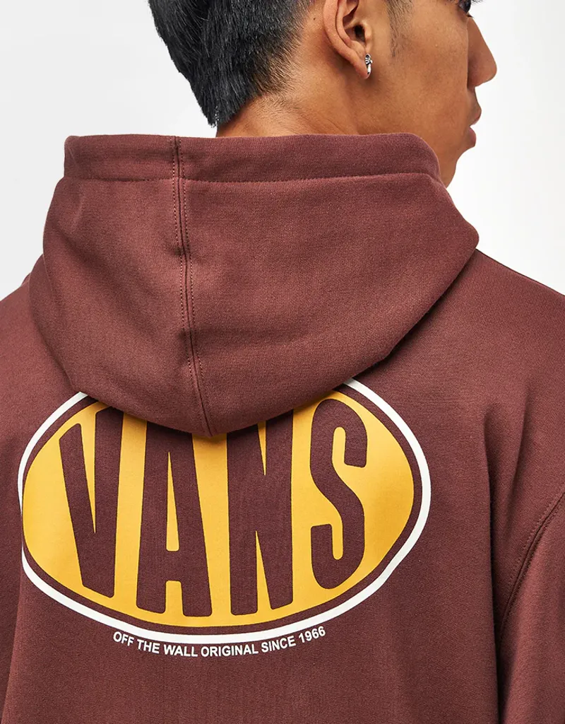 Vans Spray on Logo Loose Hoodie - Brown with Yellow Logo-1