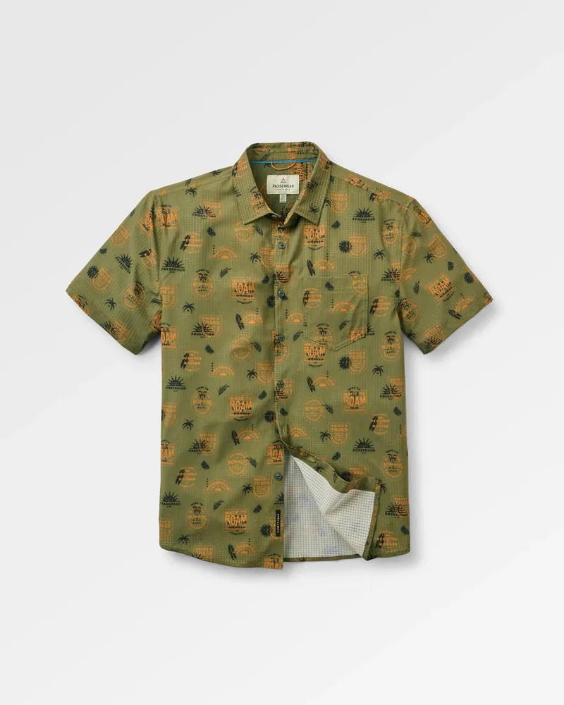 Passenger Men's 365 Active Shirt - Badge Khaki Performance Outdoor T-Shirt-1