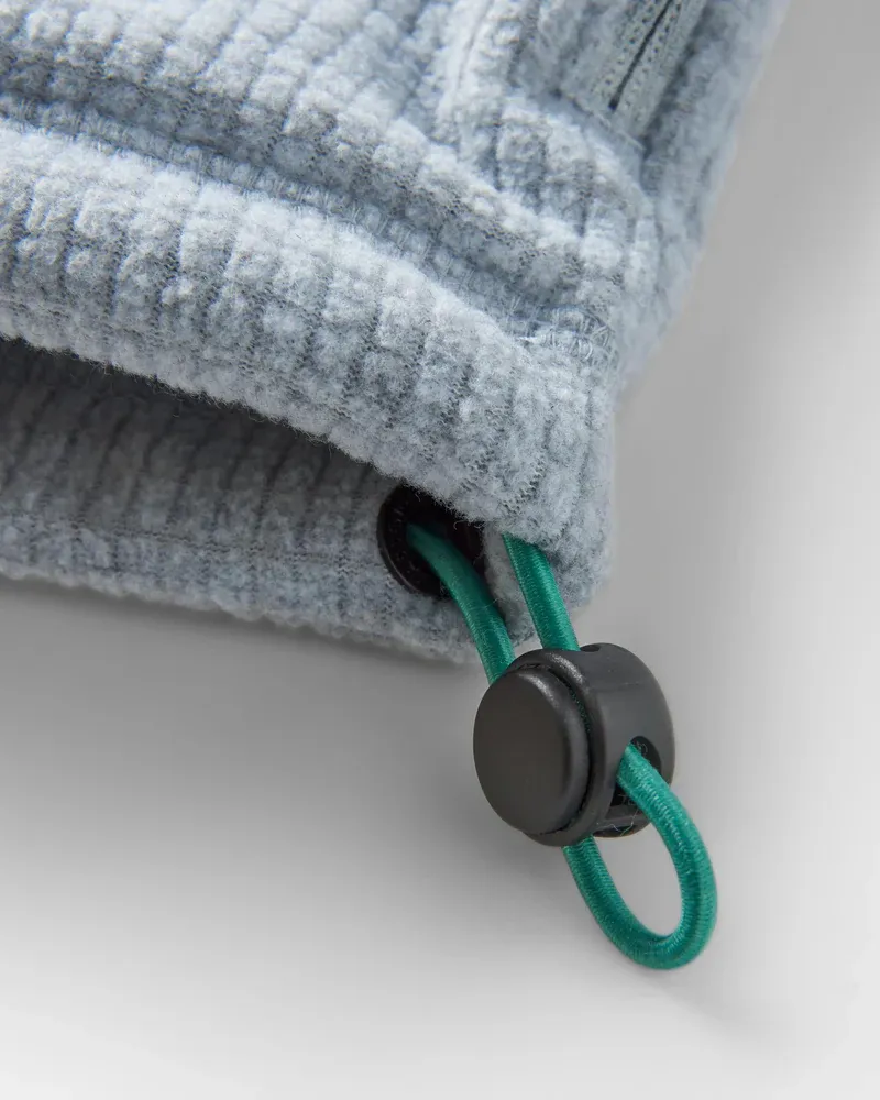 Passenger Point Grid Polar Fleece Hoodie - Grey Marl Men's Outdoor Pullover-6