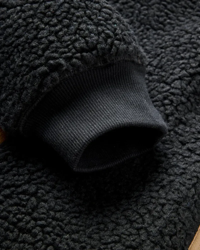 Passenger Trekker Hooded Deep Pile Sherpa Jacket - Black Men's Fleece Jacket-3