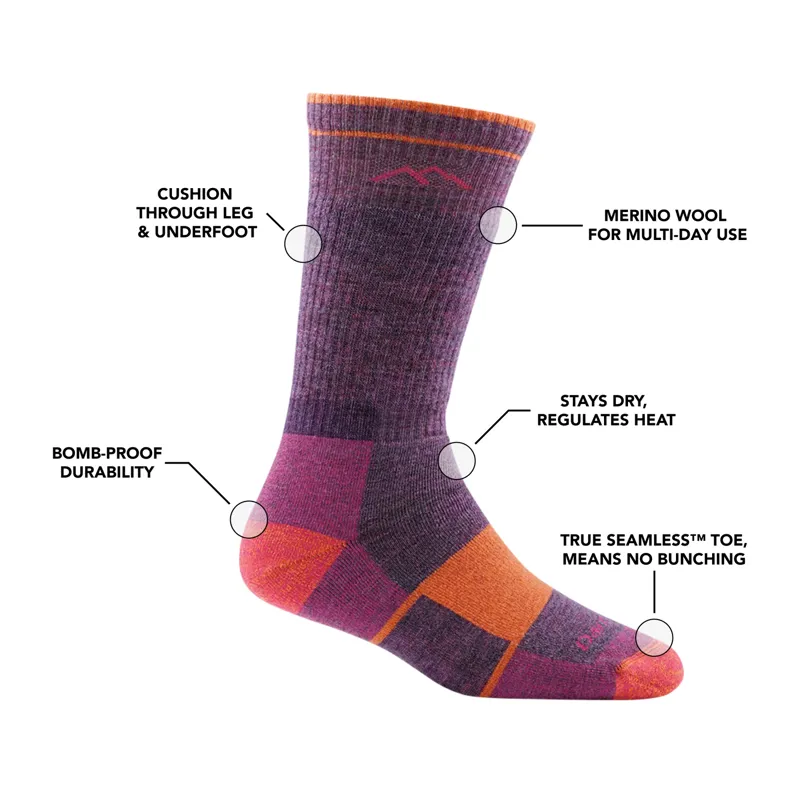 Darn Tough - Women's Hiker Sock Midweight - Full Cushion - Plum Heat-1