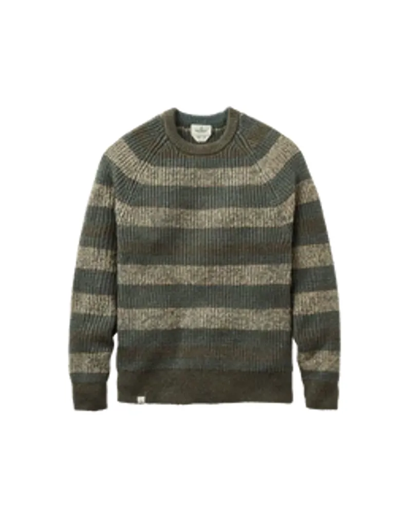 Passenger Fog Knitted Jumper Dark Olive Multi Stripe