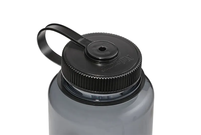 Nalgene Grey Black Cap 1L Wide Mouth Tritan Sustain Water Bottle-2