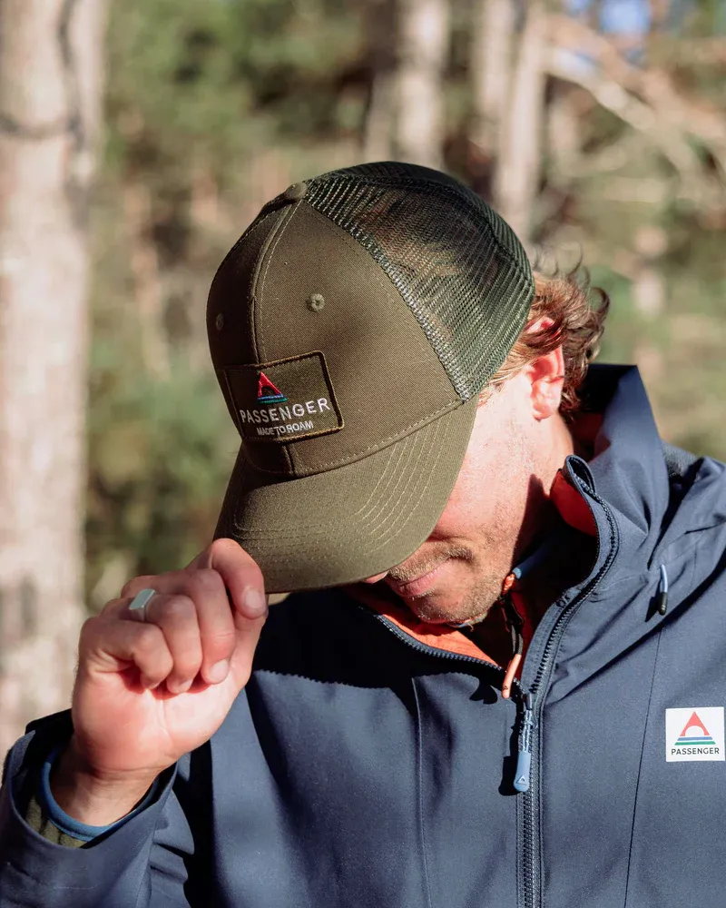 Passenger Core Organic Trucker Cap - Khaki Adjustable Outdoor Cap-1