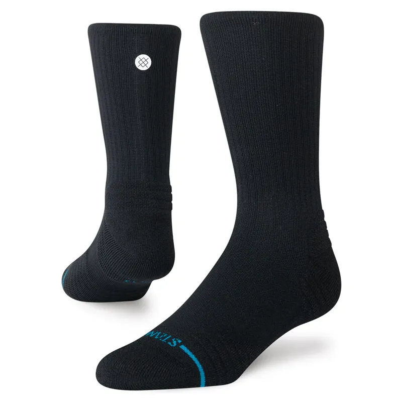 Stance ICON Mid Solid Ribbed Crew Socks - Black Comfortable and Durable Everyday Socks