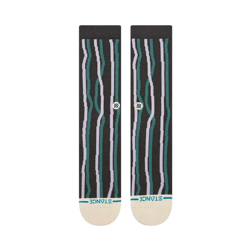 Stance Kelp Crew Socks - Black Green Purple Premium Cushioned Crew Socks-1