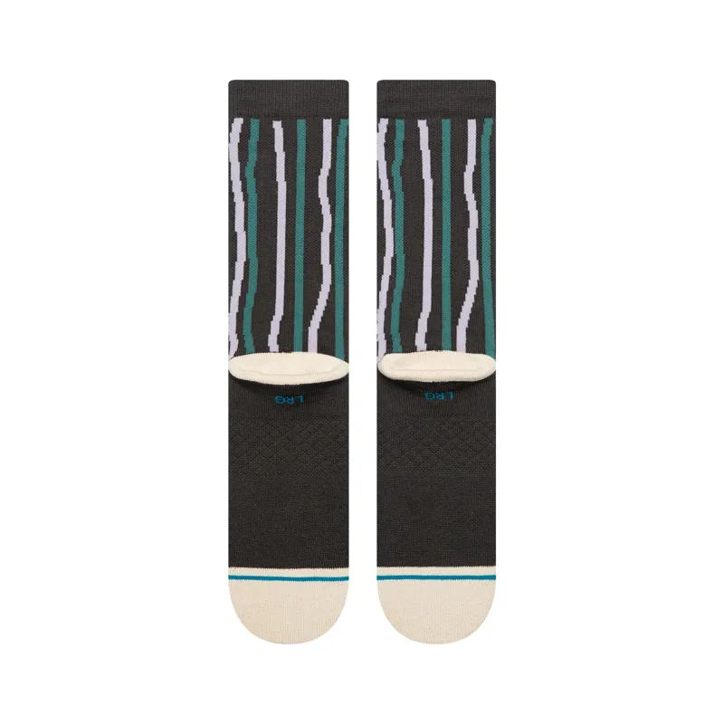 Stance Kelp Crew Socks - Black Green Purple Premium Cushioned Crew Socks-2