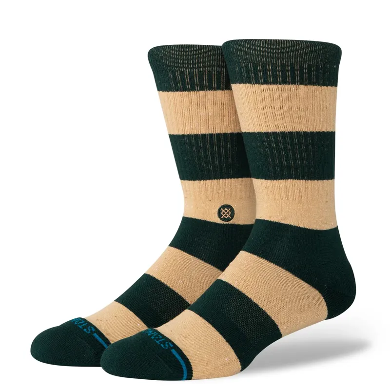 Stance Nep Stripe Crew Socks - Pine Comfortable Stylish Everyday Socks