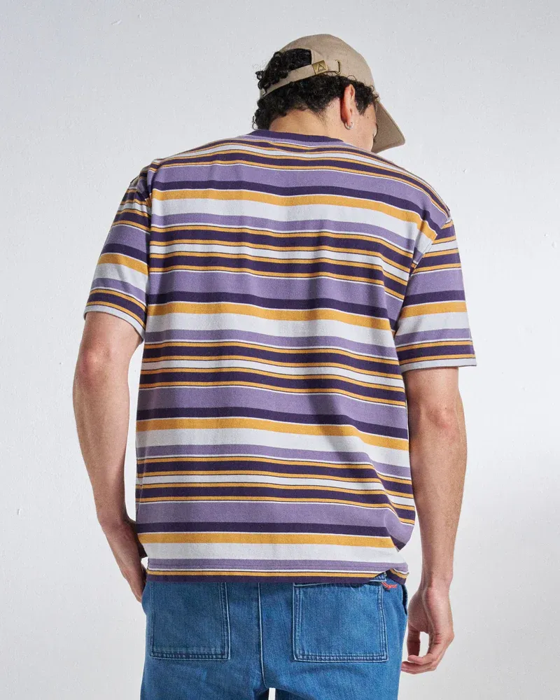 Passenger Men's Wild Pine Relaxed Fit Stripe T-Shirt - Heather Organic Cotton Tee-2