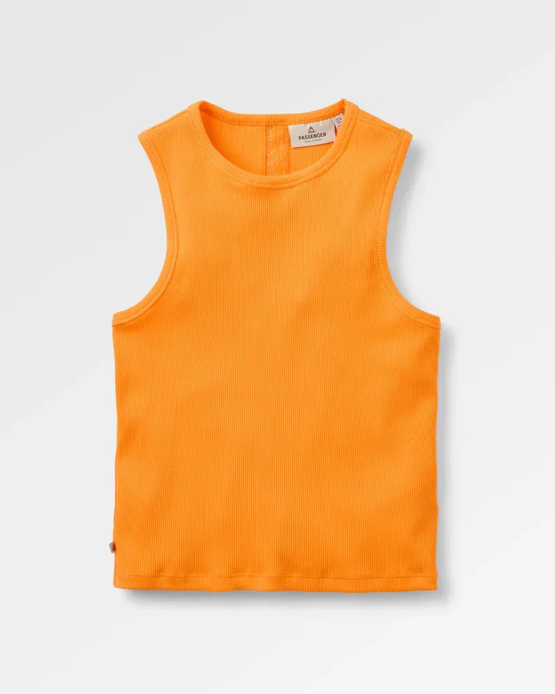 Passenger Atmos Ribbed Tank Vest Bright Orange Organic Cotton Ribbed Tank Top