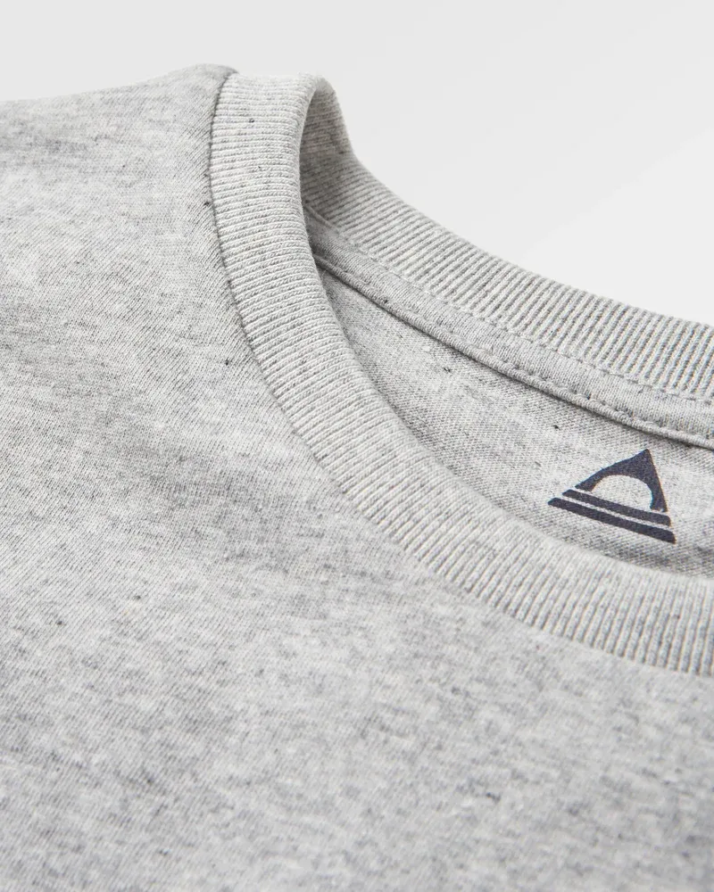 Passenger Classic Logo Cotton T-Shirt - Mid Grey Soft Organic Everyday Essential Tee-4