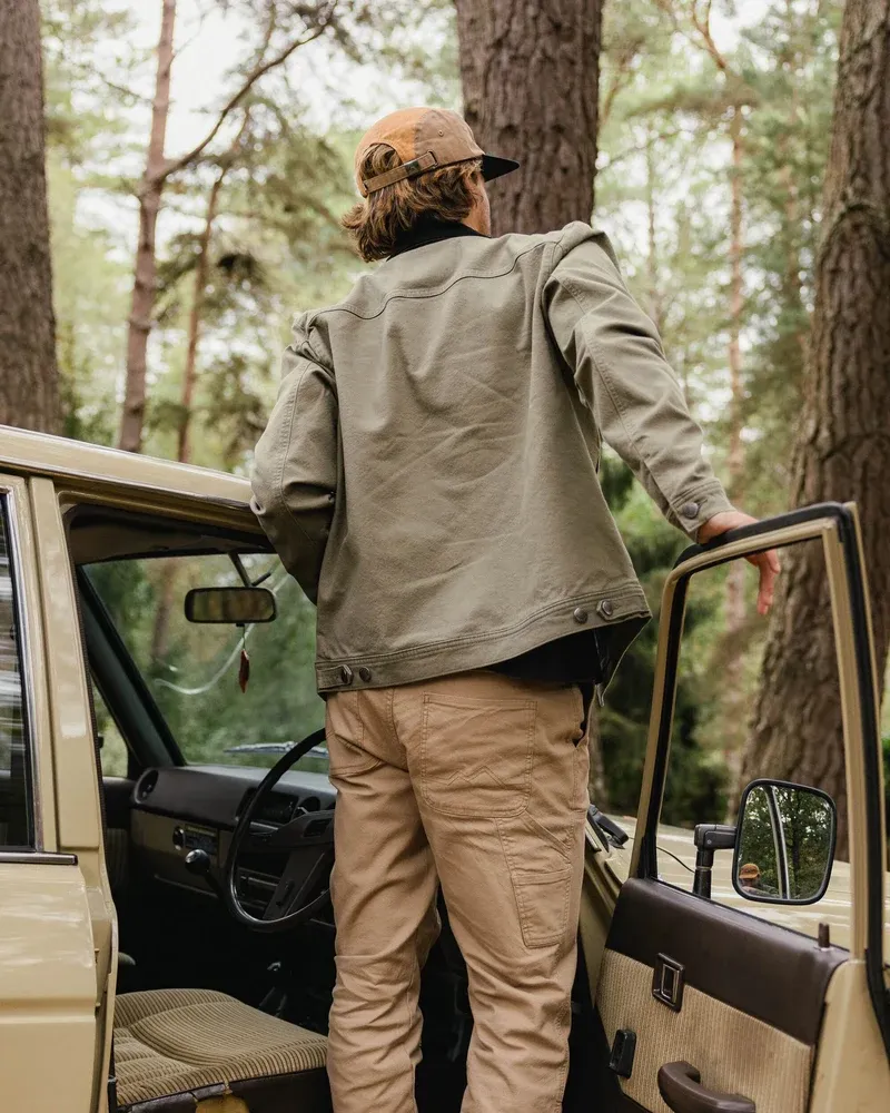 Passenger Vantage Lined Cotton Canvas Jacket - Dusty Olive Men's Outdoor Jacket-1