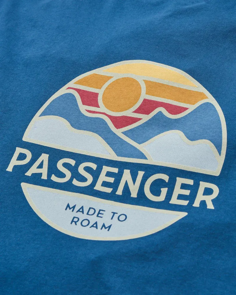 Passenger Men's Laidback Relaxed T-Shirt Marine Blue Organic Cotton Casual Tee-4