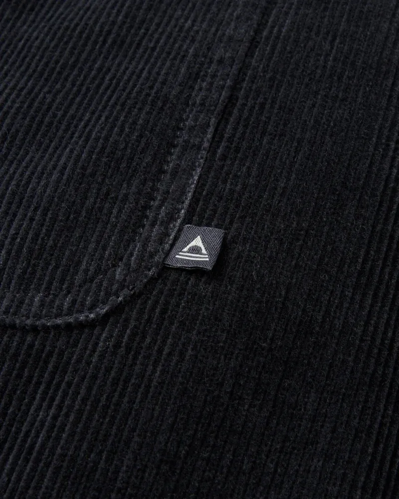 Passenger Kodiak Sherpa Lined Cord Overshirt - Faded Black Men's Corduroy Jacket-1