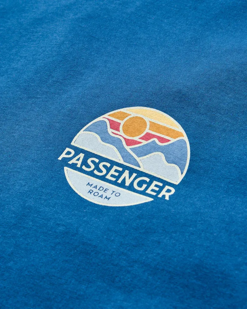 Passenger Men's Laidback Relaxed T-Shirt Marine Blue Organic Cotton Casual Tee-2
