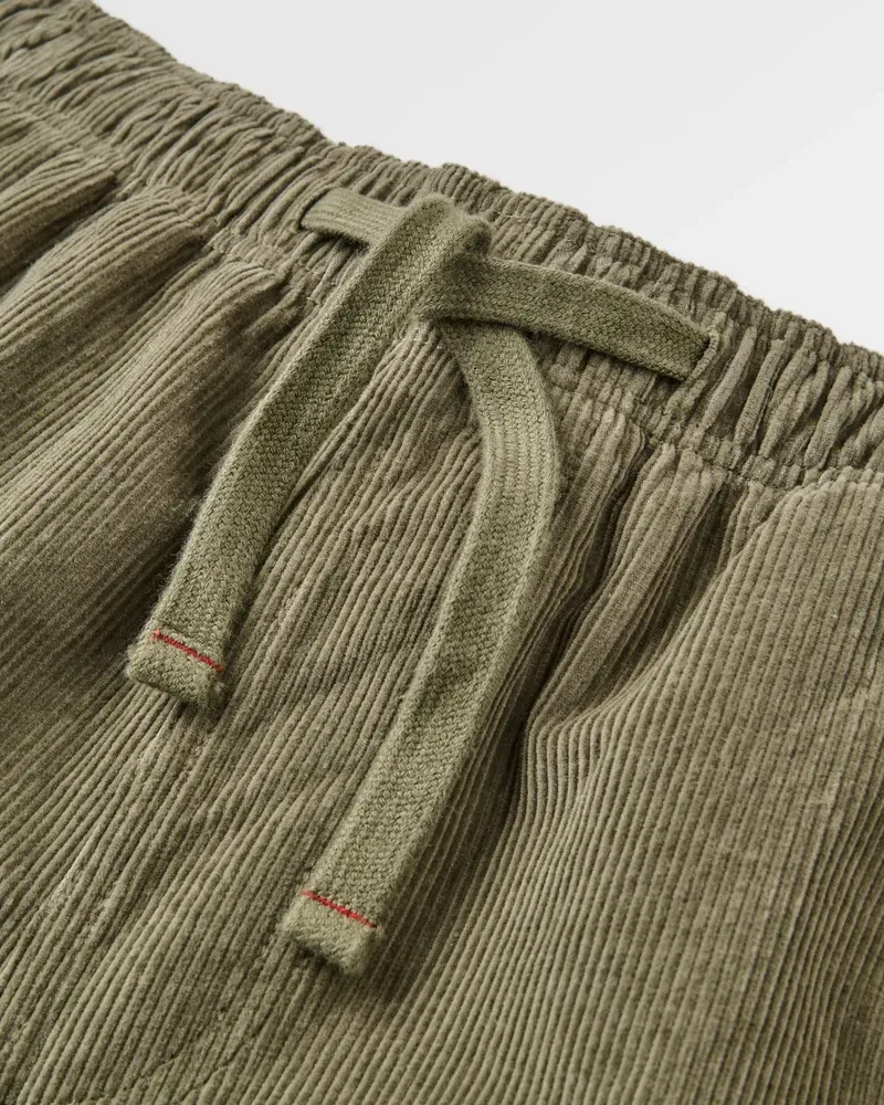 Passenger Drifter Cord Relaxed Fit Trousers - Dusty Olive Men's Corduroy Trousers - Regular Length-5
