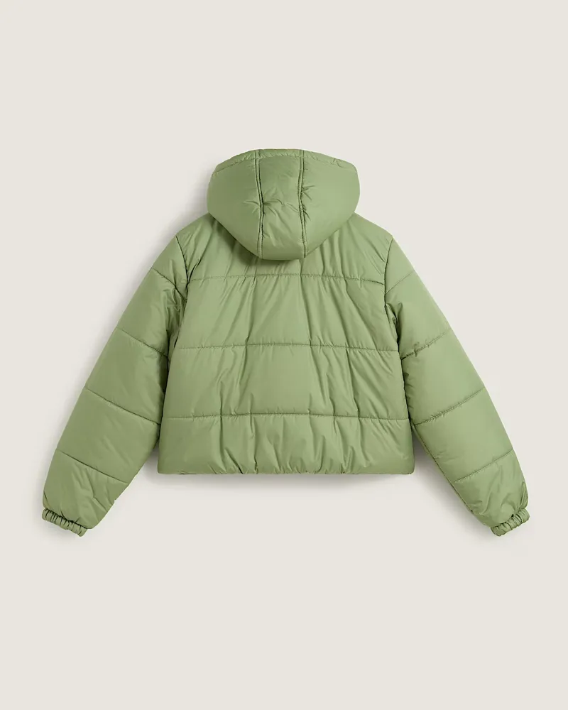 VANS Womens Hillgate Cropped Puffer Jacket Olive-1