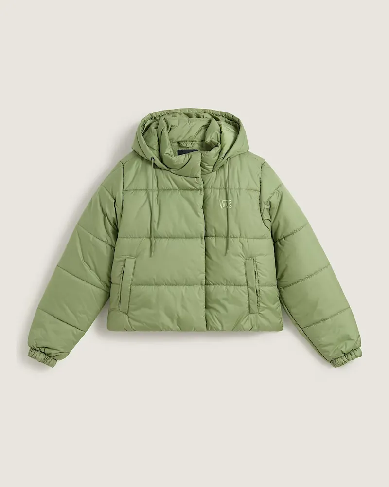 VANS Womens Hillgate Cropped Puffer Jacket Olive